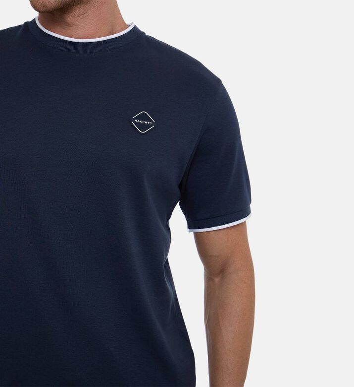 Hackett London Stripe-print Short-sleeve T-shirt, Navy, S, Model View