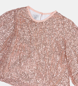 بلوزة بناتية مزينة بالترتر