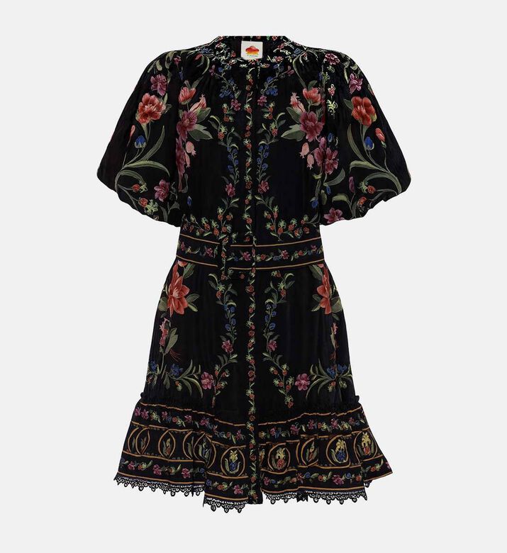 Farm Rio Floral-print Short-sleeve Dress, Packshot View