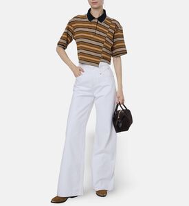 Isabel Marant Striped Knit Crop Polo, Model View
