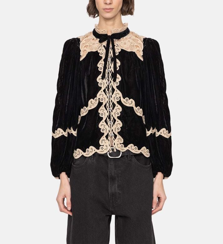 Medina Ruffled Collar Blouse
