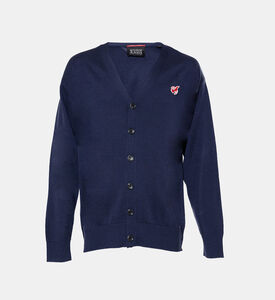 كارديغان محبوك برقعة ثعلب