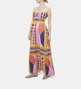 فستان مولي طويل فضفاض بنقشة