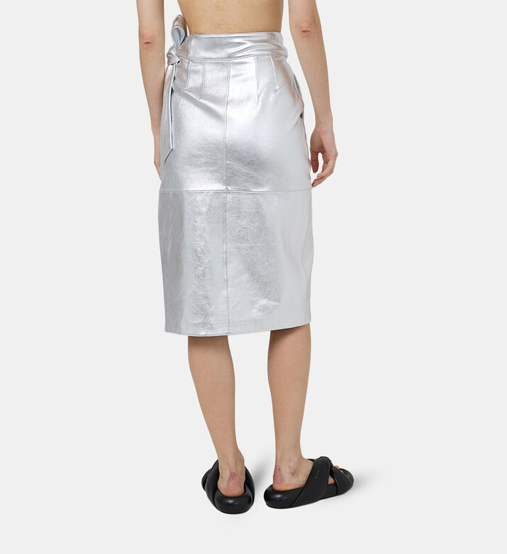 تنورة فاي ميدي جلد معدني