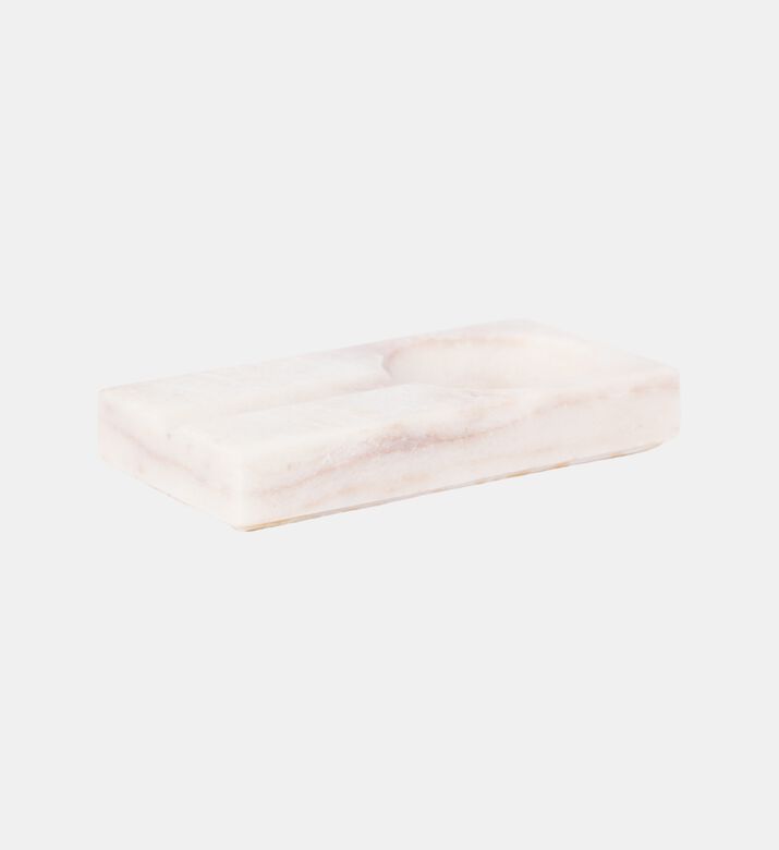 Marble and Beyond Square 4-cigar Marble Ashtray, White, Packshot View