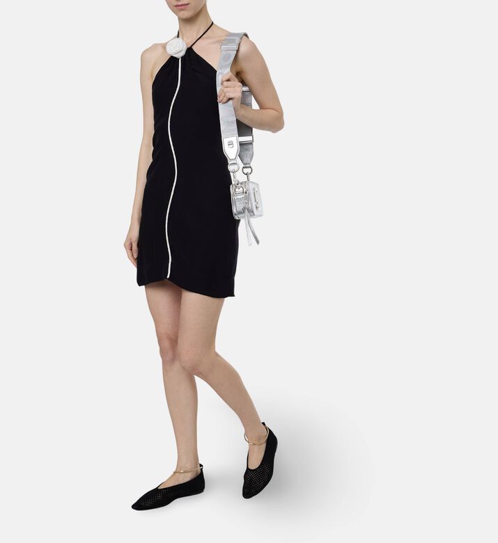 Farm Rio Flower Appliqu&eacute; Sleeveless Mini Dress, Model View