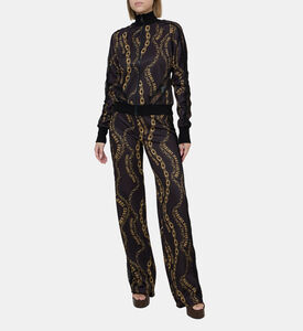 Versace Jeans Couture Chain-print Flared Pants, Model View
