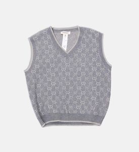 سترة صوفية بدون أكمام بتطريز شعار