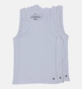 Calvin Klein Logo-embroidery 3-pack Tank Top, White, M, Packshot View