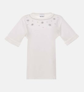 Weill Pearl-embellishment Cuffed Sleeve Top, Packshot View