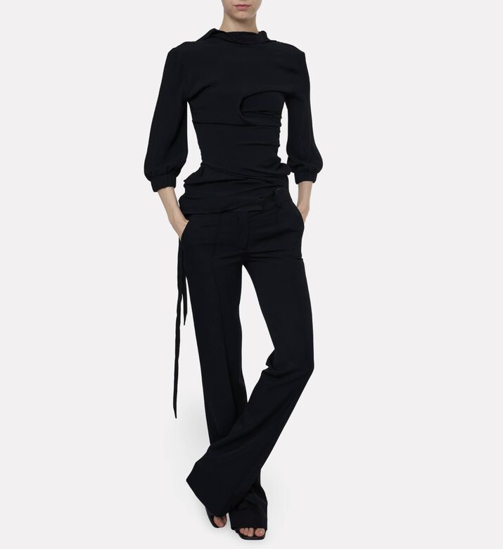 The Attico Asymmetrical Ruched Top, Model View