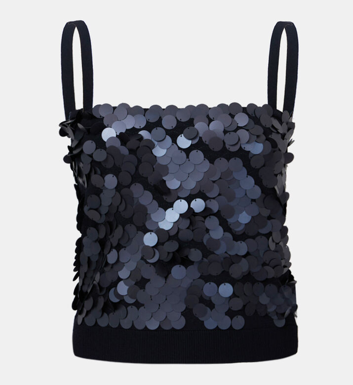 Macro Sequins Strappy Top