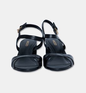 Arezzo Leather Mid-bock Heel Sandals, Black, Eu-39, Packshot View