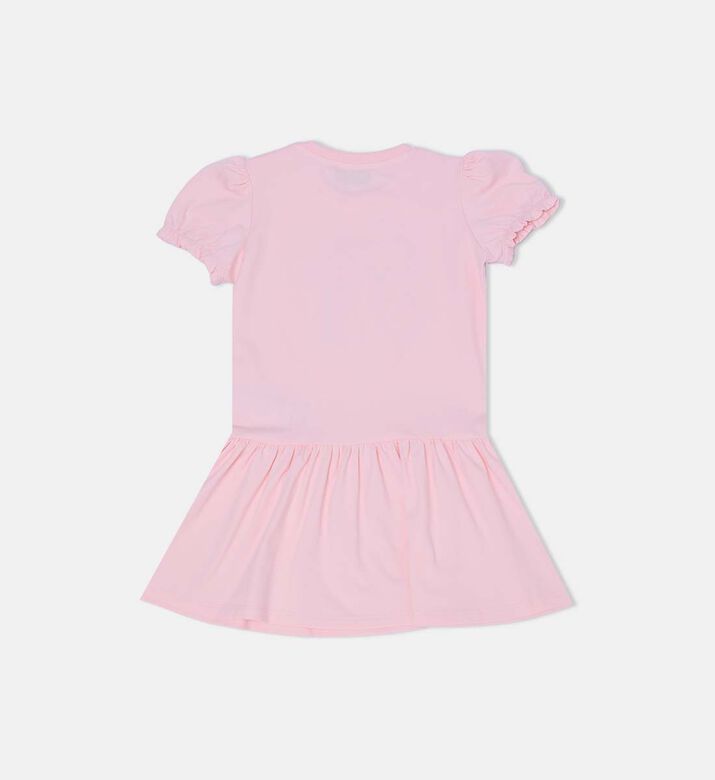 فستان قصير واسع بنقشة شعار دب تيدي