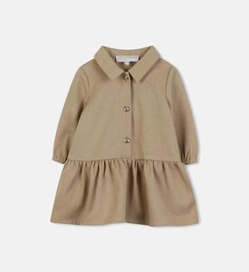 Twill Rhinestone-embellished Shirt Dress