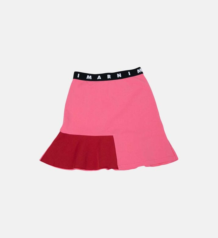 Girl Logo-waistband Flared Skirt Girl Logo-waistband Flared Skirt