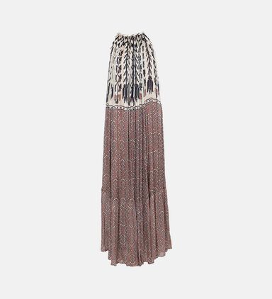 Sulone Abstract Print Crinkled Dress