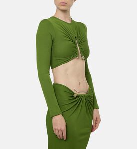 Ribbed Cut-out Crop Top