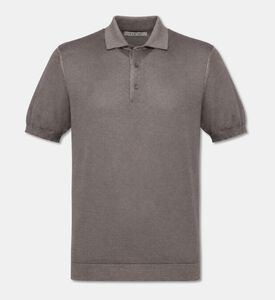 L.B.M Silk Cashmere Knit Polo Shirt, Brown, 56, Packshot View