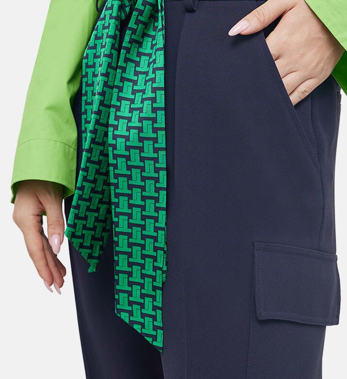 بنطال كريب بحزام قماش من فيليب