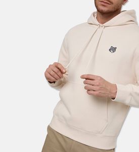 Maison Kitsune Contrasting Embroidered Patch Drawstring Hoodie, Model View