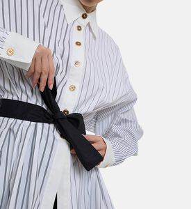 Edward Achour Paris Striped Button-front Blouse, Model View