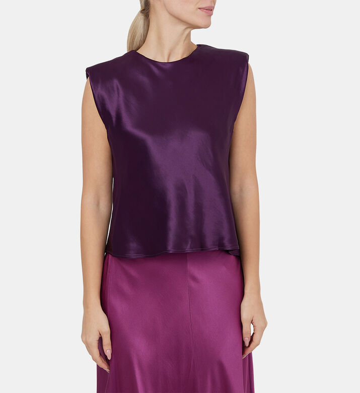 Shoulder Pad Satin Top