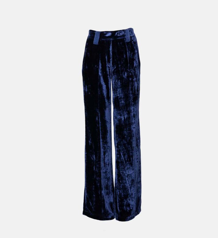Silk Velvet Beaded Trousers