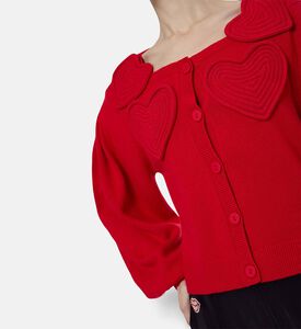 Farm Rio Heart-embroidery Button Closure Cardigan, Model View