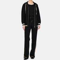 Contrasted Zipped Hooded Jacket