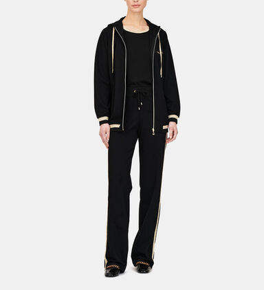 Contrasted Zipped Hooded Jacket
