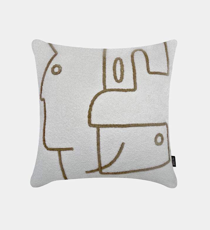 Home Deco and More Visage Cotton Square Filled And Vaccumed Cushion, Packshot View