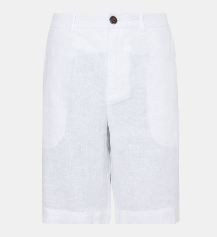 Linen High Waist Bermuda Shorts