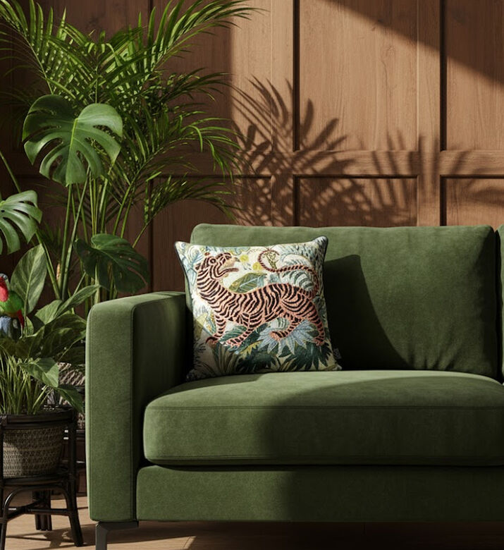 Home Deco and More Lynx Hand Bead Printed Cushion, Packshot View