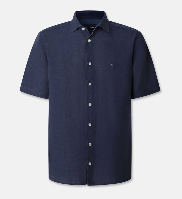 Hackett London Shirt Linen, Navy, Xl, Packshot View