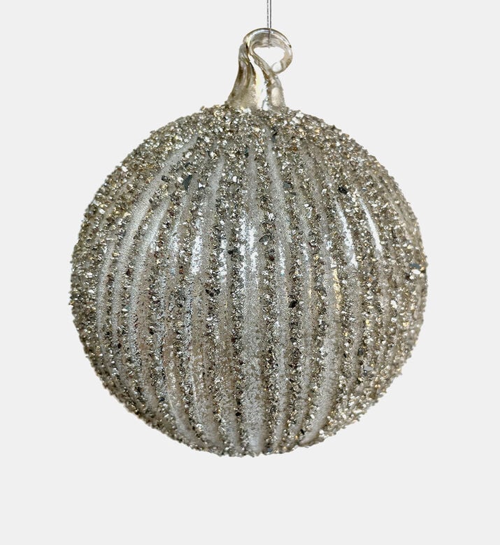 Glitter Lined Glass Ball Ornament Glitter Lined Glass Ball Ornament