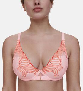 Chantelle Adjustable Straps Demi-cup Bra, Pink, 85, D, Model View