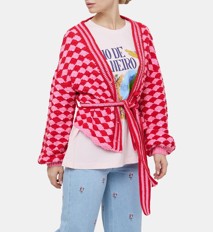 كارديغان كروشيه بغرزة المروحة