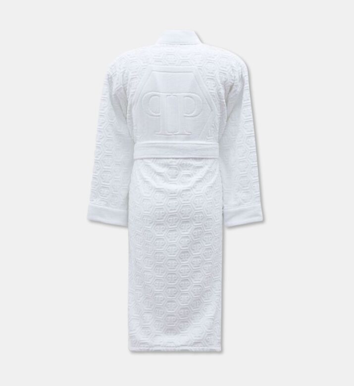Philip Plein All-over Logo-print Bath Robe, White, S-m, Packshot View