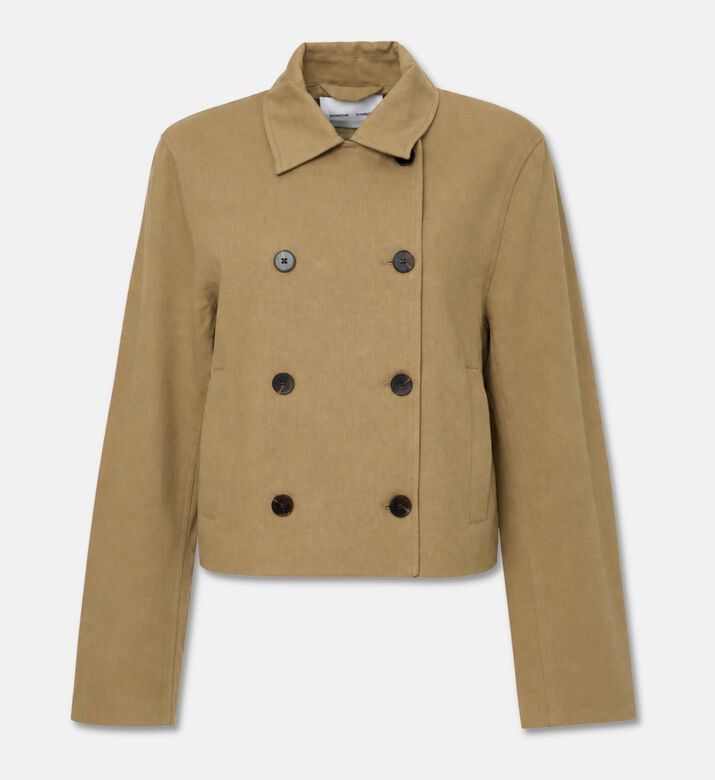 Samsoe Double-breasted Cropped Jacket, Packshot View