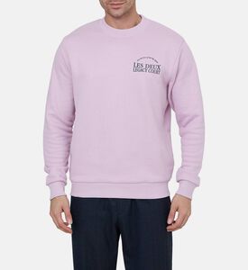 سويت شيرت بأكمام طويلة بطبعة شعار