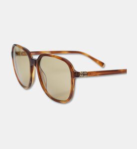 Miu Miu Pillow-shaped Acetate Frame Striped Sunglasses, Packshot View