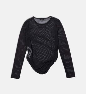 بلوزة طويلة الأكمام محبوكة بقصّة عادية