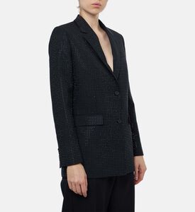 The Kooples All-over Rhinestone Structured Blazer, Model View