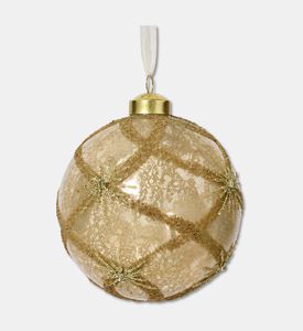 Kaemingk Bauble Glass Diamond Gold, Packshot View