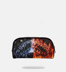 حقيبة أقلام رصاص بشكل فم قرش نار وجليد