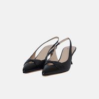 Pointed Toe Slingback Strap Sandal