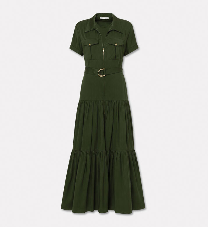 Alice + Olivia Lucy Belted Tiered Maxi Dress, Packshot View