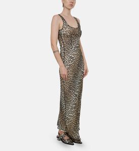 Ganni Leopard-print Sleeveless Maxi Dress, Model View
