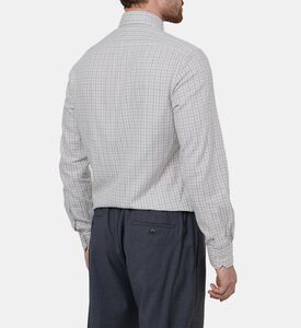 قميص قطن بصف أزرار بنقشة مربعات